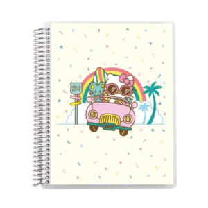 erin condren 7" x 9" spiral bound notebook productivity - hello kitty cruisin - 160 page notebook. 80 lb. thick mohawk paper lay flat scheduling, focus & time management planner