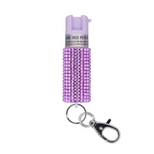 sabre jeweled pepper spray, fashionable monochromatic design, quick and easy access snap clip for secure attachment and key ring, 25 bursts, 10-foot (3-meter) range
