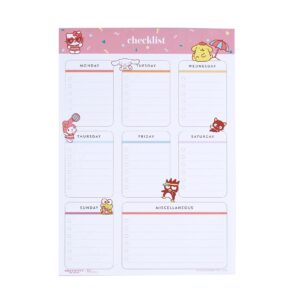 hello kitty checklist notepad - stay on top of daily, weekly and assorted tasks. achieve your goals. paper is 80 lb. text weight. 1 notepad, 25 pages by hello kitty x erin condren.