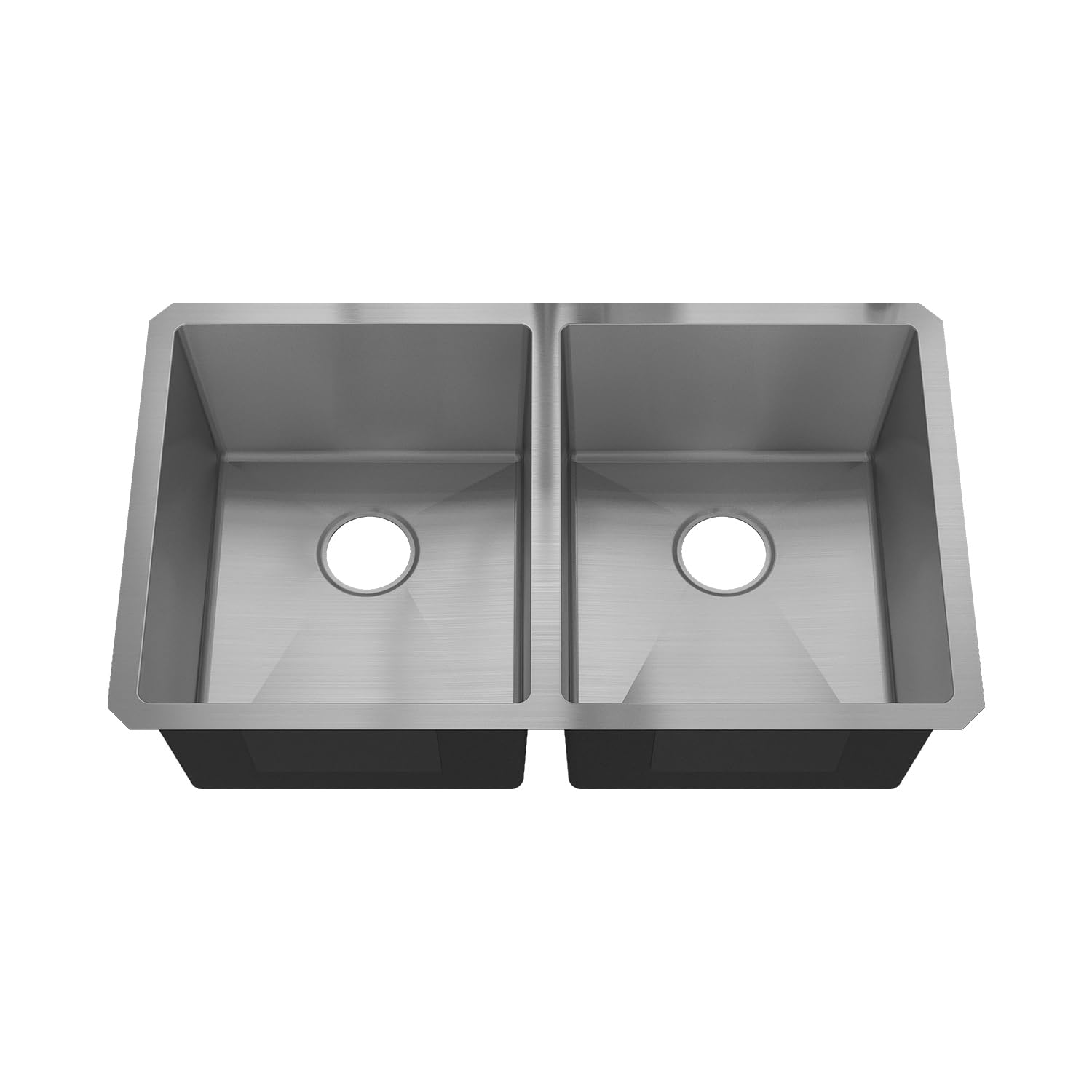 Sinber 32" x 19" x 10" Undermount Double Bowl Kitchen Sink with 16 Gauge 304 Stainless Steel Satin Finish HU3219D-S-16G (Sink Only)