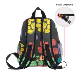 JIPONI Toddler Backpack Cute Rainbow Dog Paw Print Kids Backpack For Girls Boys, Cute Preschool Backpack With Chest Strap Pockets