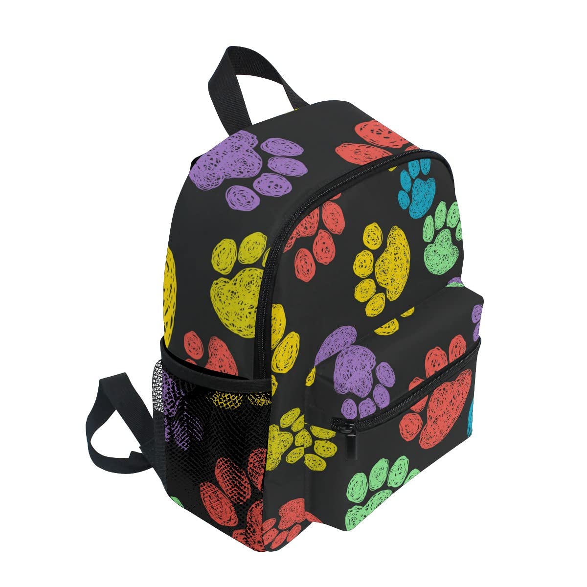 JIPONI Toddler Backpack Cute Rainbow Dog Paw Print Kids Backpack For Girls Boys, Cute Preschool Backpack With Chest Strap Pockets