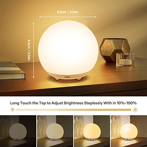 Night Light for Kids, USB Rechargeable Beside Lamp with Dimmable,Warm Light,7 Colors Changing,Touch Control, 0.5/1hour Timer for Nursery, Baby,Bedroom,Camping,Gift