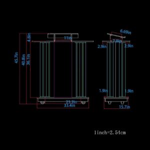WEOBNAQ Transparent Acrylic Podium with Wheels, pulpits for Churches, Rolling Podium Floor Podium with Light,for Conference Room Church Company Transparent 100x40x116cm