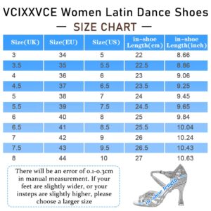 VCIXXVCE Women's Ankle Latin Dance Boots Heels Open Toe Dancing Salsa Ballroom Booties Rubber Sole Nude,7.5 US