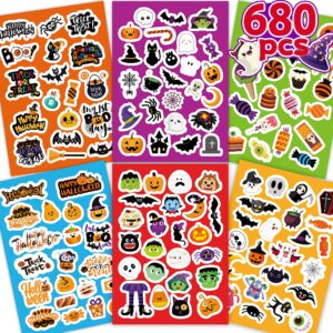 halloween stickers for kids adults 24 sheets cute halloween stickers bulk sheets for treat bags/boxes/gifts/cards halloween adhesive stickers for teacher classroom halloween party favors for kids