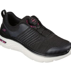 Skechers Women's Twist Fit: GO Walk Hyper Burst - Bold Outlook Sneakers, Black/Hot Pink, 11