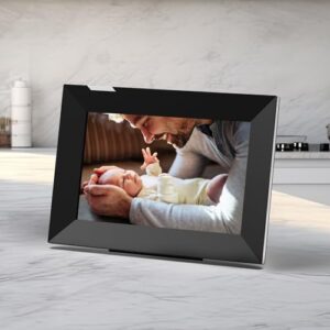 Nixplay 8 inch Touch Screen Digital Picture Frame with WiFi (W08K), Black-Silver, Share Photos and Videos Instantly via Email or App