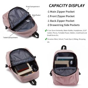 Seoky Rop Mini Backpack Purse for Women Nylon Lightweight Small Casual Backpack for Travel Hiking Cycling Pink