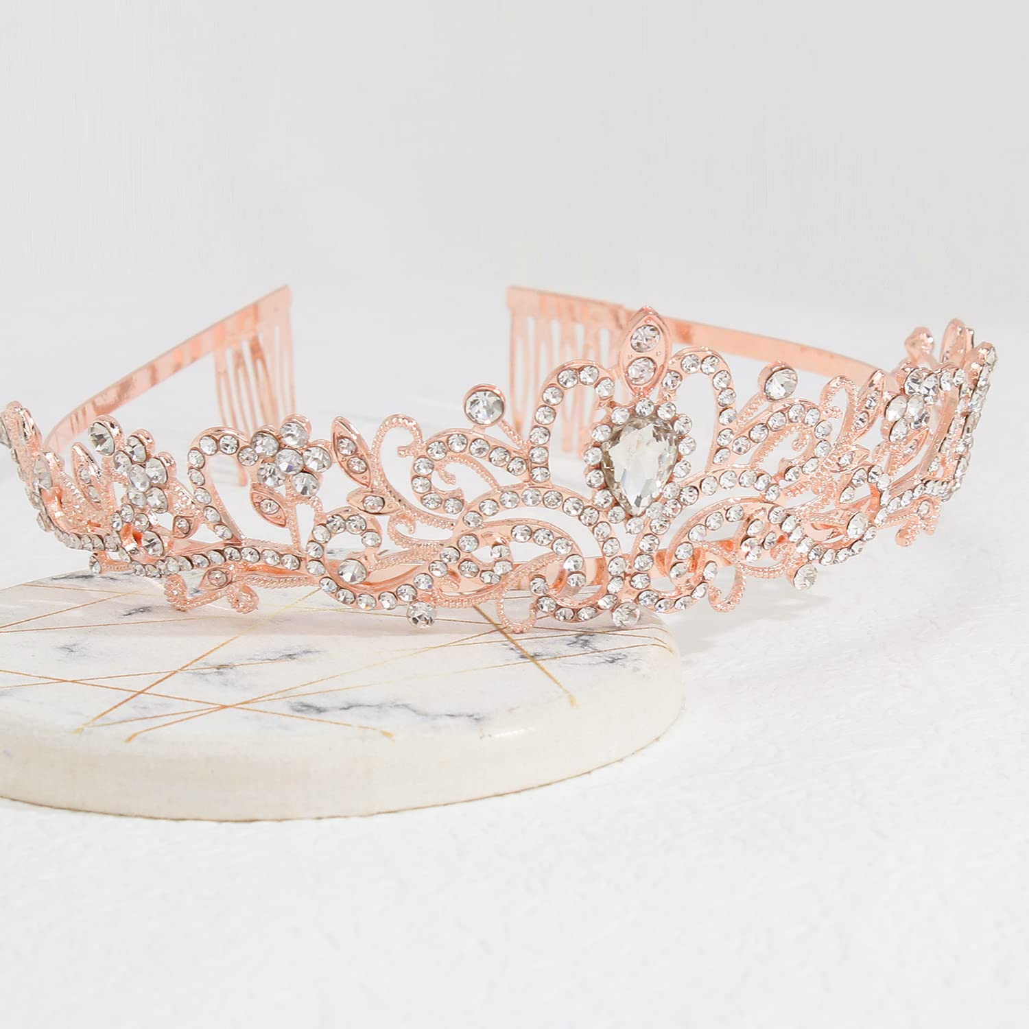 AOPRIE Birthday Crown for Women 60 & Fabulous Birthday Sash for Women Girls Rose Gold Birthday Tiara 60th Birthday Gifts Decoration for Women Princess Crown Rhinestone Headband Happy Birthday