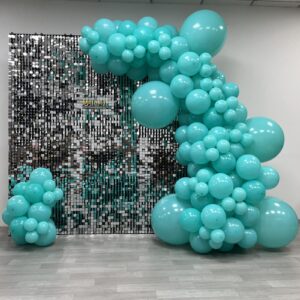 moxmay 102 pieces teal blue balloons 18in 12in 10in 5in different sizes party balloon kit for birthday halloween christmas wedding baby shower bride party decoration (teal blue)