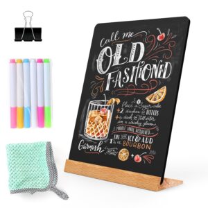 newnewshow 8.7x12 inch tabletop chalkboard with wood holder, store signs chalkboard menu chalkboard stand, message board, bar and special event decorations, double-sided painting