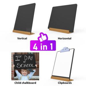 NEWNEWSHOW 8.7x12 Inch Tabletop Chalkboard with Wood Holder, Store Signs Chalkboard Menu Chalkboard Stand, Message Board, Bar and Special Event Decorations, Double-Sided Painting