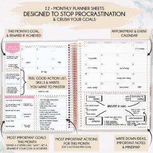 Manifestation Planner - Undated Deluxe Weekly & Monthly Life Planner to Achieve Your Goals, A 12 Month Journey to Increase Productivity, Organizer & Gratitude Journal & Stickers - B5 (10.1"x7.2")