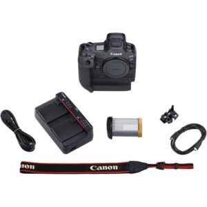 Canon EOS R3 Mirrorless Camera (4895C002) + 4K Monitor + Rode VideoMic + 2 x Sony 64GB TOUGH SD Card + Card Reader + LED Light + Corel Photo Software + HDMI Cable + Case + Flex Tripod + More (Renewed)