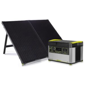 goal zero yeti portable power station - yeti 1500x w/ 1,516 watt hours battery capacity, usb ports & ac inverter - includes boulder 200 briefcase solar panel, for camping, outdoor, off-grid & home use