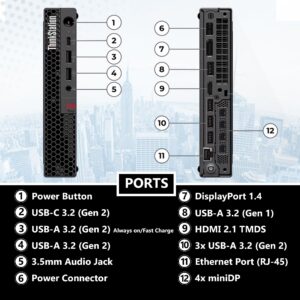 Lenovo ThinkStation P3 Tiny Intel i7-13700T, 32GB DDR5, 1TB NVMe, T1000 8GB Graphics, WiFi 6 + BT, RJ-45, 4X miniDP, DP Port, HDMI, W11P, 3YR, Business Desktop