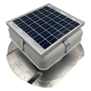 solar mega roofblaster for conex containers with 6.5" ribs (white) | solar roof vent | solar roof fan | exhaust fan