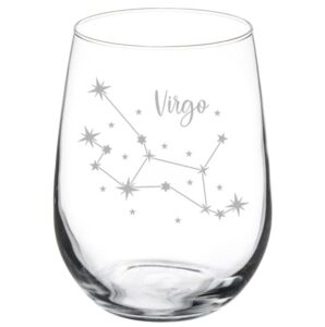 mip brand 17oz stemless wine glass goblet wine glass goblet star zodiac horoscope constellation (virgo)