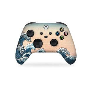 chines waves customised wireless controller for xbox by bcb. original xbox controller compatible with xbox one / series x & s console. customized with water transfer printing (not a skin)