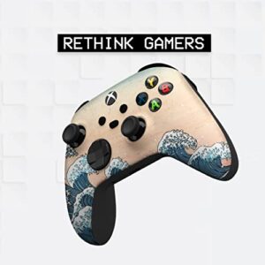 Chines Waves Customised Wireless Controller for Xbox by BCB. Original Xbox Controller Compatible with Xbox One / Series X & S Console. Customized with Water Transfer Printing (Not a Skin)