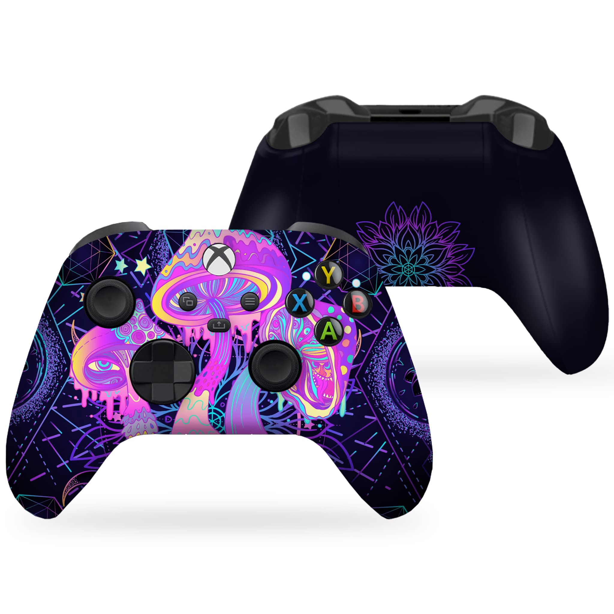 Psychedelic Mushrooms Customised Wireless Controller for Xbox by BCB. Original Xbox Controller Compatible with Xbox One / Series X & S Console. Customized with Water Transfer Printing (Not a Skin)