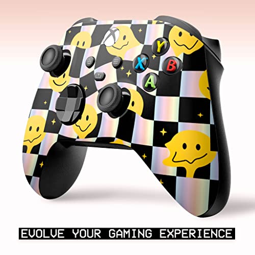 Crazy Melt Smile Faces Customised Wireless Controller for Xbox by BCB. Original Xbox Controller Compatible with Xbox One / Series X & S Console. Customized with Water Transfer Printing (Not a Skin)