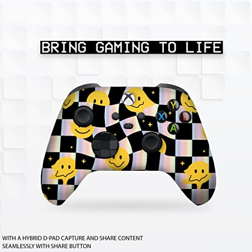 Crazy Melt Smile Faces Customised Wireless Controller for Xbox by BCB. Original Xbox Controller Compatible with Xbox One / Series X & S Console. Customized with Water Transfer Printing (Not a Skin)