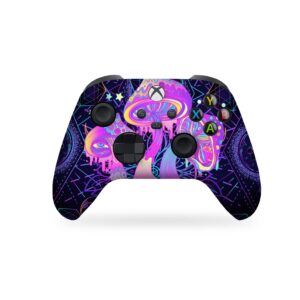 psychedelic mushrooms customised wireless controller for xbox by bcb. original xbox controller compatible with xbox one / series x & s console. customized with water transfer printing (not a skin)
