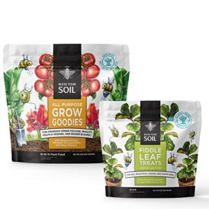 indoor outdoor fertilizer bundle, 2 products, container plants, gardens, & flowers, water soluble plant foods
