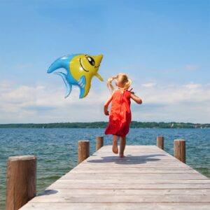 12 pieces Large Cute Sea Animal Balloons Octopus Shark Fish Dolphin Hippocampus Crab Scallops Foil Balloons for Boys Girls Sea Underwater Animals Theme Party Decoration