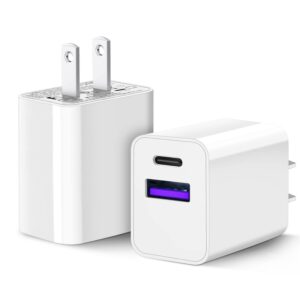 pzsolid usb c wall charger compatible for apple watch, 2pack 20w fast charger block, type c charging block plug compatible for iphone 15/15 pro/plus/pro max, apple watch series 8 9 7, samsung galaxy