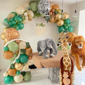 Safari Balloon Arch Garland Jungle Theme Wild One Animal Printed Foil Baby Shower Birthday Party Decoration Tiger leopard Zebra Pattern Helium