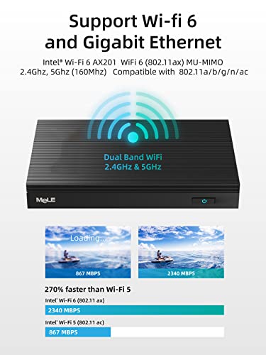 MeLE Quieter3Q Fanless Mini PC Celeron N5105 8GB 128GB, Windows 11 pro Portable Small Desktop HDMI Gigabit Ethernet, Industrial IoT Micro PC Unlock Bios Auto Power on, SSD PXE VESA Mount