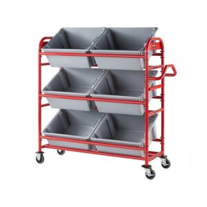 rubbermaid commerical products tote picking cart tote storage bracket, holds up to 18 totes
