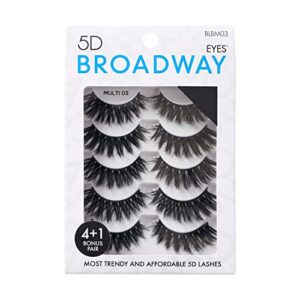 broadway lashes strip false eyelashes multipack fake eyelashes natural to dramatic look lash set 5 pairs (03)