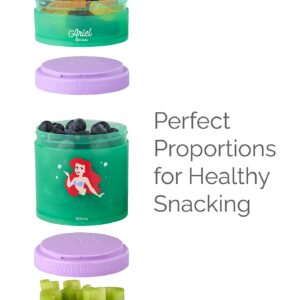 Whiskware Disney Princess Stackable Snack Containers for Kids and Toddlers, 3 Stackable Snack Cups for School and Travel, Rapunzel and Pascal