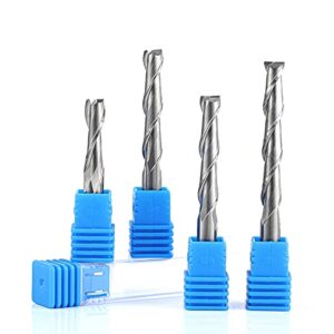 CNC Carbide End Mills 1/8" Router Bits Sprial CNC Router Bits Two Flute 3.175mm Spiral Upcut Milling Cutter for Wood PVC MDF Hardwood 10pcs (3.175x32x55mm)