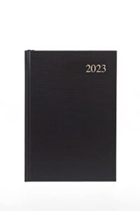 collins essential a5 week to view 2023 diary - black - calendar year weekly diary, journal and planner for business, office and personal