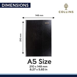 Collins Essential A5 Week to View 2023 Diary - Black - Calendar Year Weekly Diary, Journal and Planner for business, office and personal