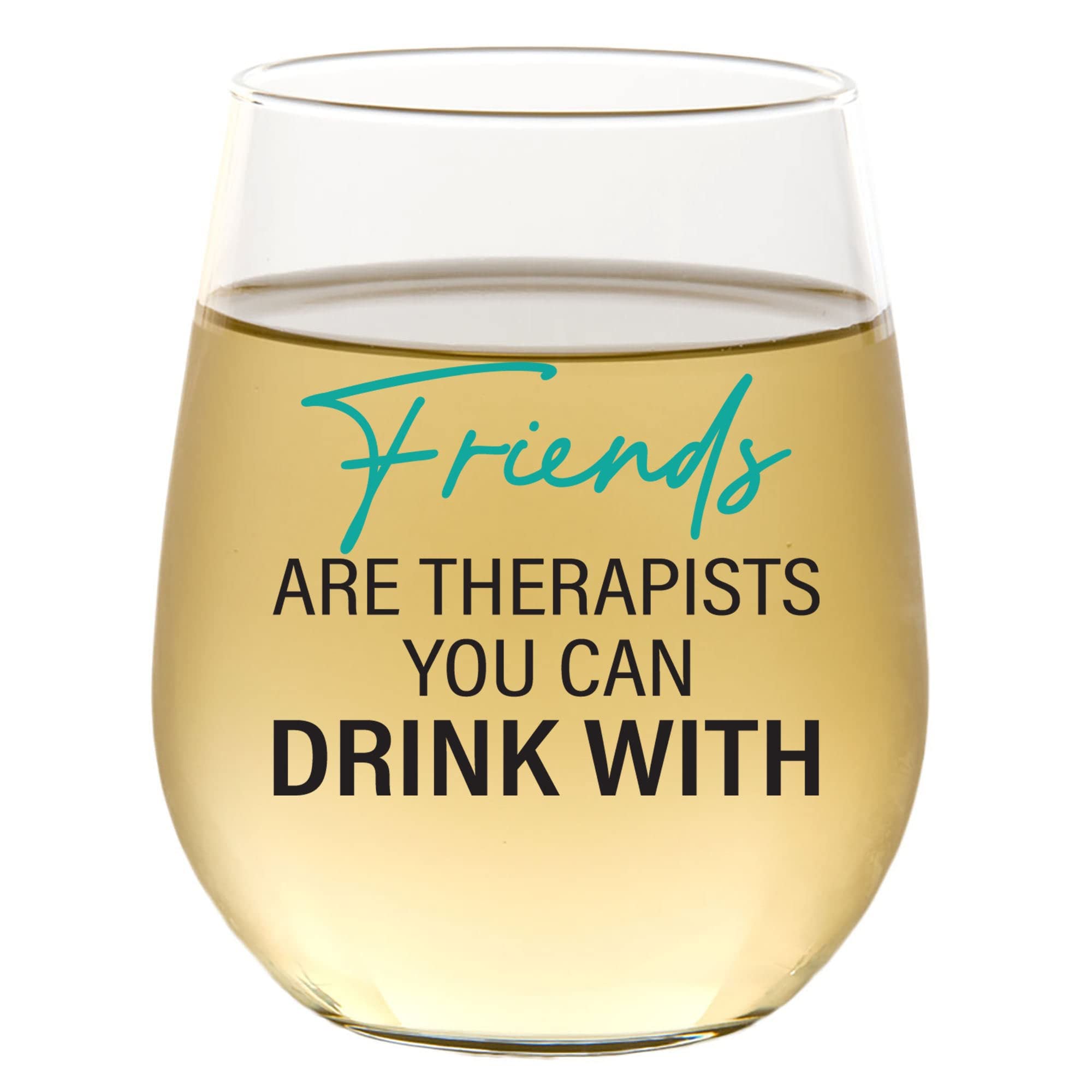 Funny Wine Glass for Women Men | Funny Christmas Birthday Drinking Glasses for Best Friend BFF | Cute Stemless Wine Glass | Unique Inappropriate Adult Humor Gift for Wine Lovers | Wine Gifts for Women