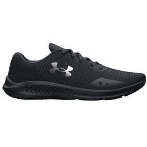 Under Armour Women's Charged Pursuit 3, (003) Black/Black/Metallic Silver, 6, US