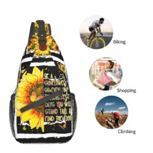 Sunflower Cross chest bag diagonally Flower Sling Bag Unisex Crossbody Backpack Travel Hiking Casual Chest Bags Lightweight Fashion Chest Daypack