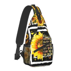 Sunflower Cross chest bag diagonally Flower Sling Bag Unisex Crossbody Backpack Travel Hiking Casual Chest Bags Lightweight Fashion Chest Daypack