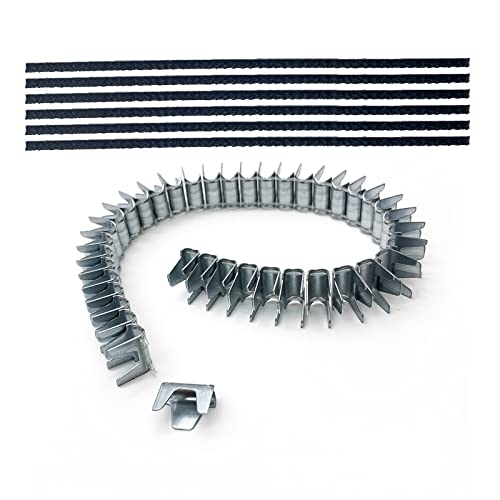 Kaupuar Upholstery Stay Wire for Sofa Furniture Springs Repair Kit ，40 Clips ，Each Section is 25 Inches Long *6 Pcs.