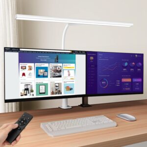 shlinux led desk lamp, desk light with flexible gooseneck (white)