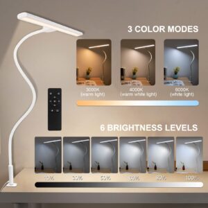 shlinux LED Desk Lamp, Desk Light with Flexible Gooseneck (White)