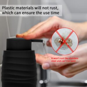 Hand Soap Dispenser Plastic Pump Rust Resistant Leak-Proof Non-Slip Refillable Liquid Hand Sanitizer Dispenser for Bathroom, Kitchen Sink 7.7oz - Black