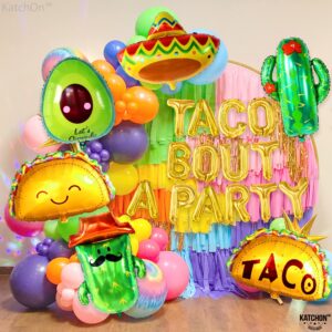 KatchOn, Huge 22 Pcs Taco Bout A Party Decorations - Cinco De Mayo Decorations | Taco Balloons, Mexican Balloons for Fiesta Party Decorations | Fiesta Balloons, Taco Party Decorations | Cactus Balloon