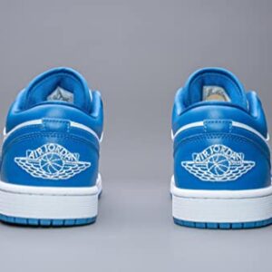 Nike Women's Air Jordan 1 Low UNC Basketball Shoe, White/Dk Marina Blue-white, 5.5